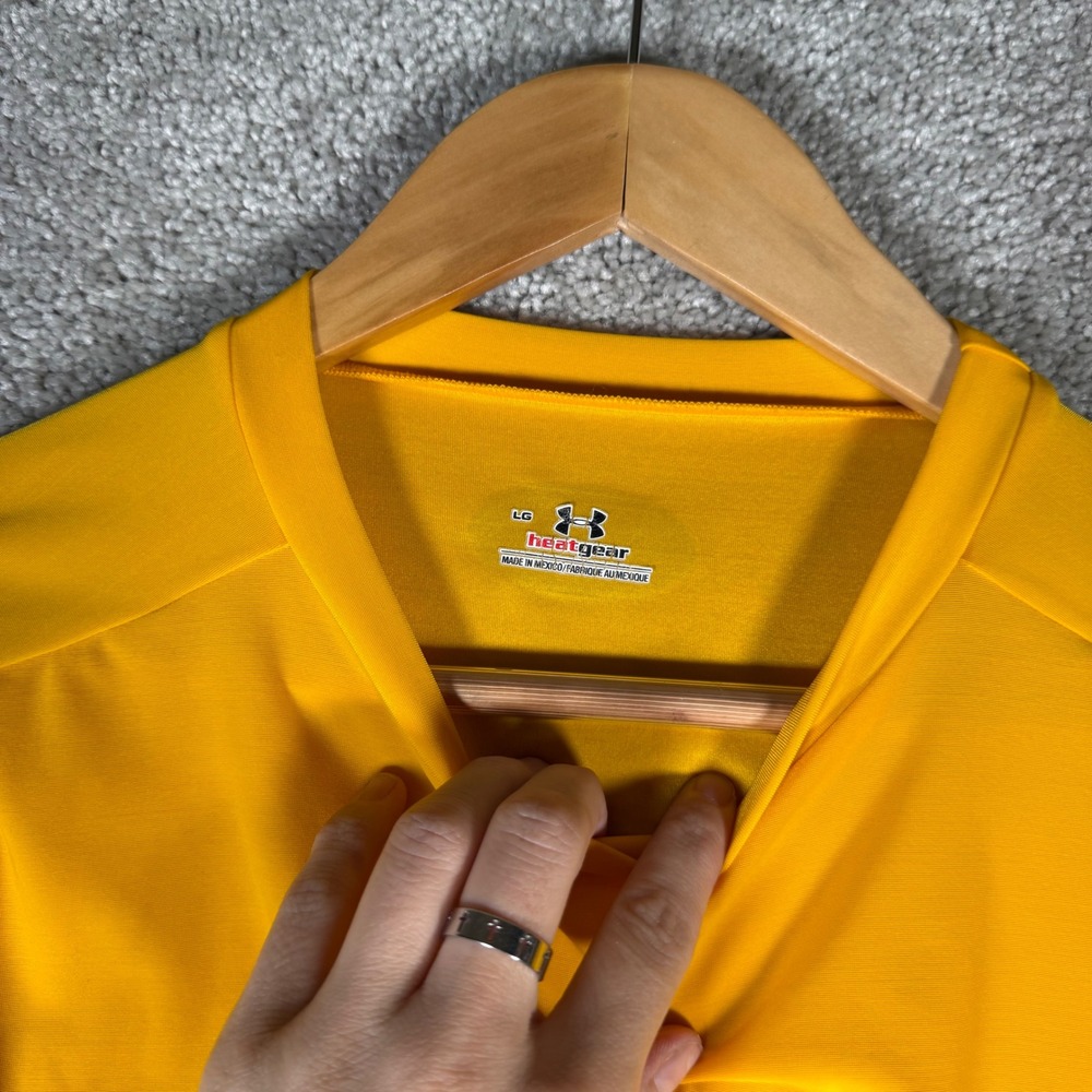 Under Armour HeatGear Mens Large Gold Yellow Long Sleeve Compression Shirt - Picture 6 of 11